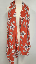Foulard long à fleurs blanches