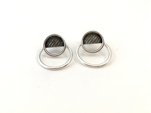 Boucles d'oreilles PE21-01 vestes d'oreilles rondes en argent. - Christine Mercier atelier-boutique