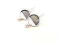 Boucles d'oreilles PE21-04 rondes à crochet en argent et perle - Christine Mercier atelier-boutique
