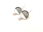 Boucles d'oreilles PE21-04 rondes à crochet en argent et perle - Christine Mercier atelier-boutique