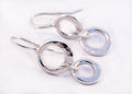 Boucles d'oreilles 0817 pendante à 2 petits anneaux en argent. - Christine Mercier atelier-boutique