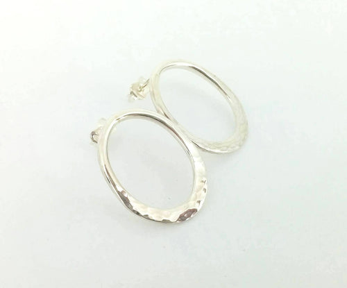 Boucles d'oreilles 0217 ovales en argent - Christine Mercier atelier-boutique