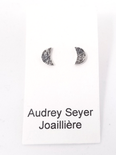 Petites boucles d'oreilles "lunes" en argent