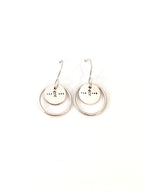 Boucles d'oreilles AUT20-05 en argent à motif poinçonné - Christine Mercier atelier-boutique