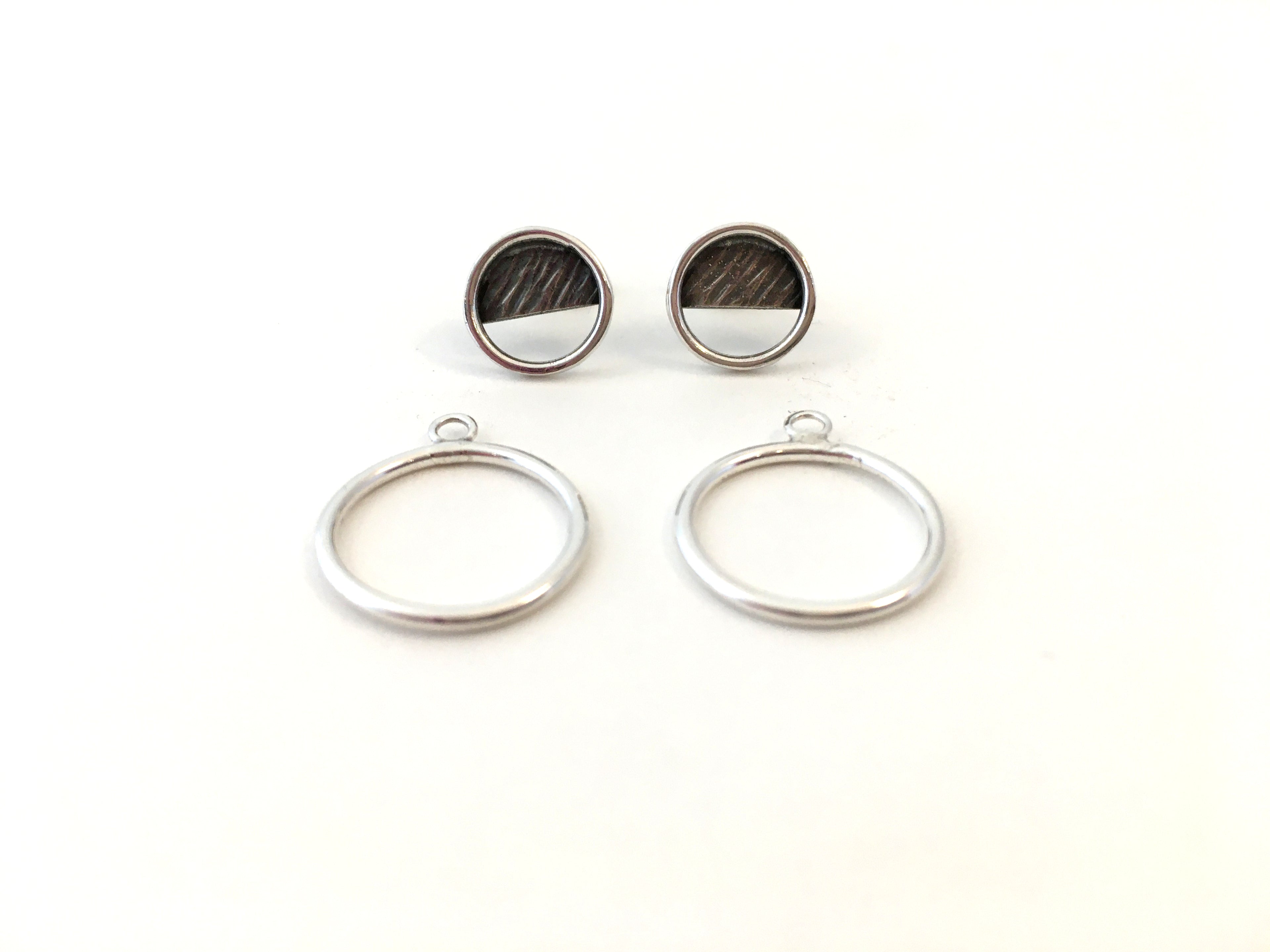 Boucles d'oreilles PE21-01 vestes d'oreilles rondes en argent. - Christine Mercier atelier-boutique