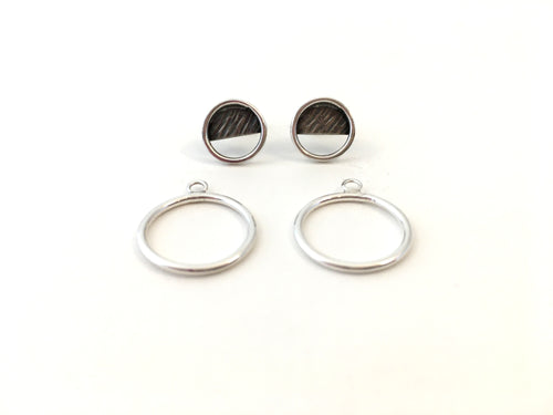 Boucles d'oreilles PE21-01 vestes d'oreilles rondes en argent. - Christine Mercier atelier-boutique
