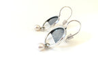 Boucles d'oreilles PE21-04 rondes à crochet en argent et perle - Christine Mercier atelier-boutique