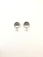 Boucles d'oreilles PE21-06 rondes en argent et perle - Christine Mercier atelier-boutique