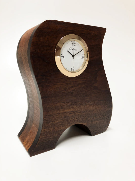 Pellerin clock in wood, walnut and oak