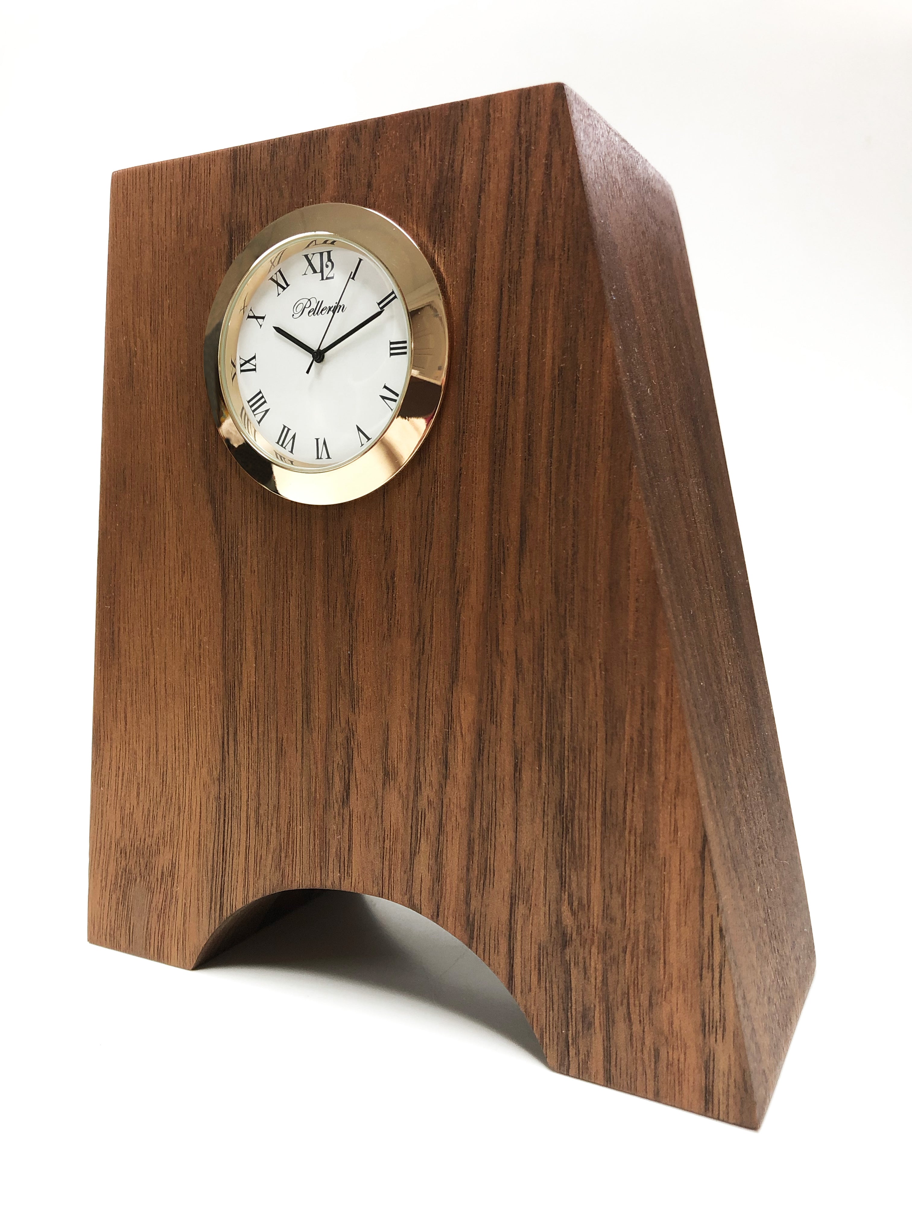 Horloge Pellerin en bois, noyer - Christine Mercier atelier-boutique