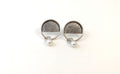 Boucles d'oreilles PE21-06 rondes en argent et perle - Christine Mercier atelier-boutique