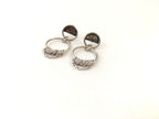Boucles d'oreilles rondes en argent avec anneau pendant et chaînette. PE21-07 - Christine Mercier atelier-boutique