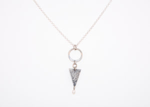 Collier P182 original en argent, cercle, triangle et perle