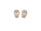 Boucles d'oreilles CR04 crâne en argent texturé - Christine Mercier atelier-boutique
