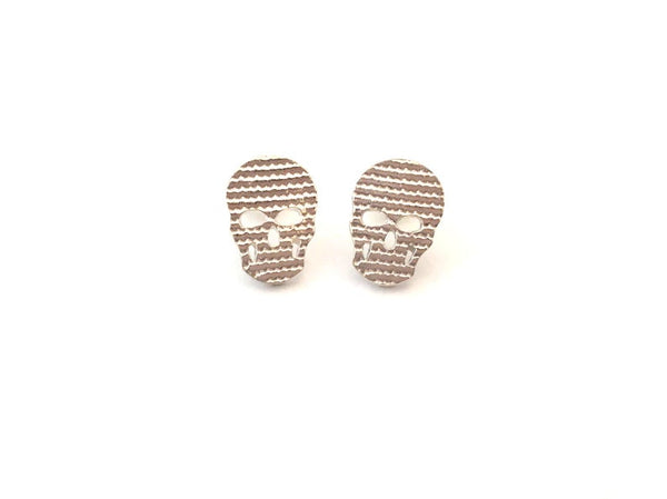 Boucles d'oreilles CR04 crâne en argent texturé